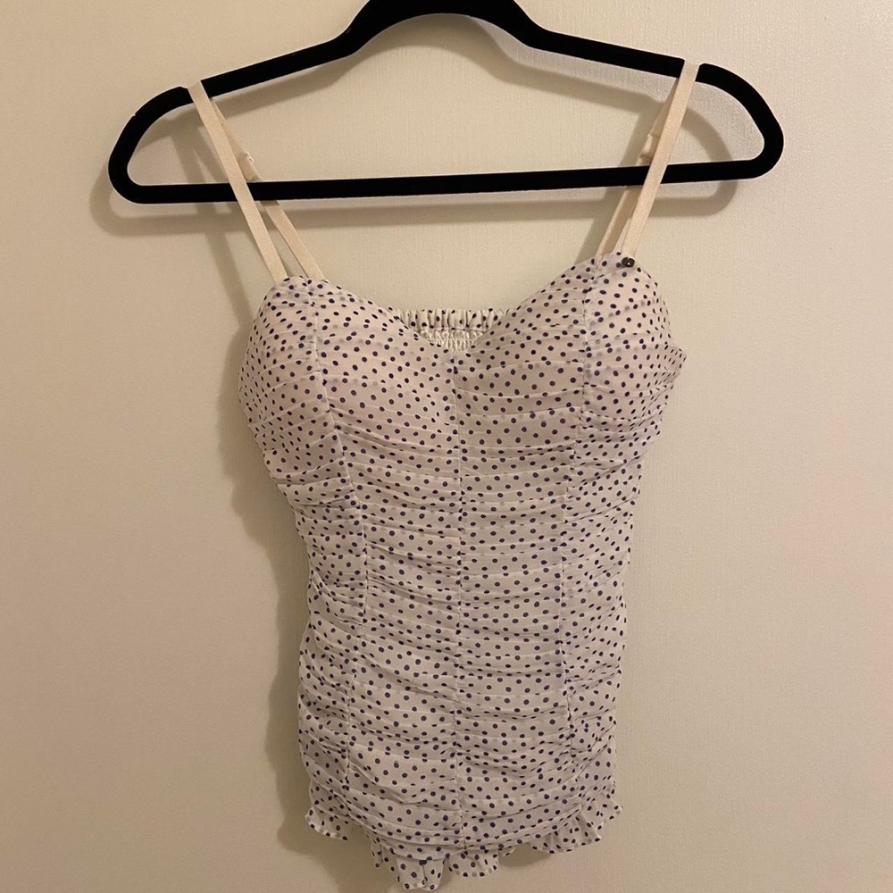 Guess Polka Dot Ruched Women's Corset Top